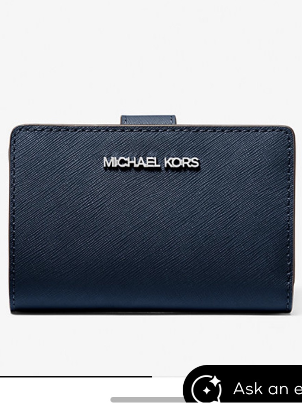 Michael Kors Navy Saffiano Trifold Card Wallet NWT